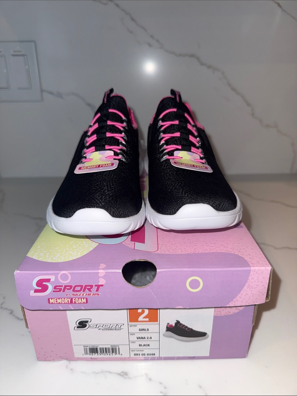NWT S Sport by Skechers Kids’ Vana Sneakers - Black